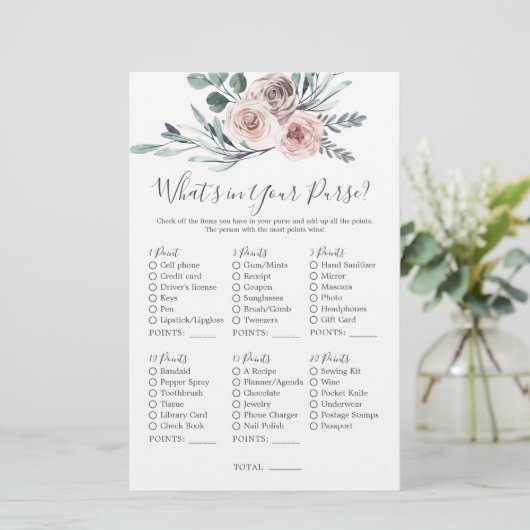 Bohoバラベビーシャワーあなたの財布の中にあるものは (スタンド正面)