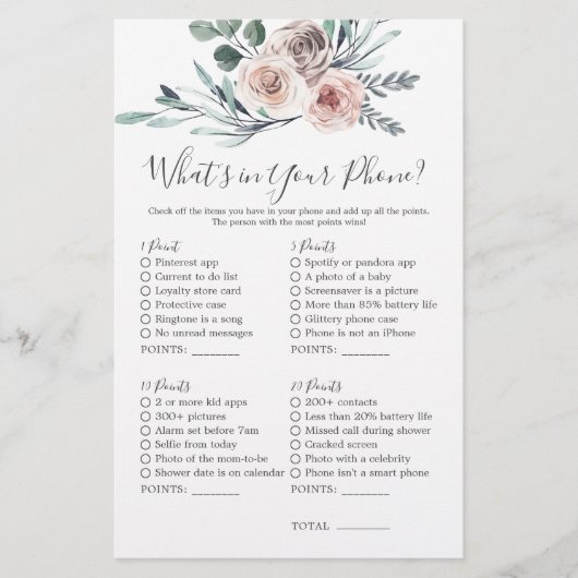 Bohoバラベビーシャワーあなたの電話に何がある (正面)