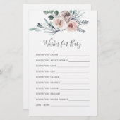 Bohoバラベビーシャワーがベビーカードを希望 (正面/裏面)