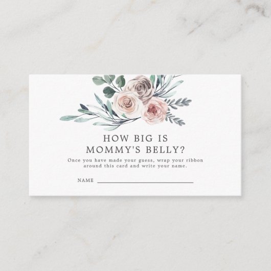 Bohoバラベビーシャワーどのように大きいかママの腹 エンクロージャーカード (正面)