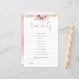 Bohoバラベビーシャワーゲーム親愛ベビーウィッシュカード