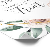 Bohoバラベビーシャワーベビーは甘いサイン ポスター (角)