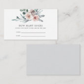 Bohoバラベビーシャワー推測いくつソックスのカード エンクロージャーカード (正面/裏面)