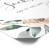 Bohoバラベビーシャワー推測いくつ靴下のサイン ポスター (角)