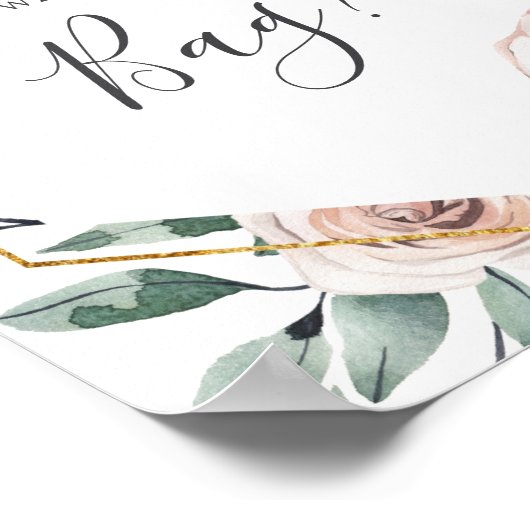 Bohoバラベビーシャワー推測バッグの何が ポスター (角)