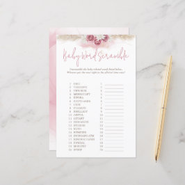 Bohoバラ単語スクランブル動物赤ちゃんシャワーゲーム