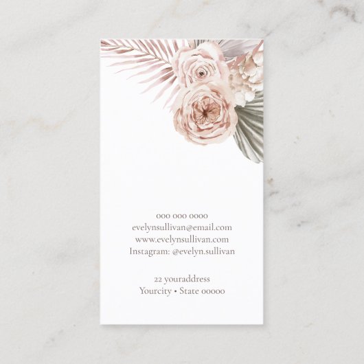 Bohoバラ名刺 名刺 (裏面)