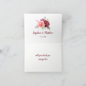 Bohoバラ羽Lights'結婚s Thank You サンキューカード (内部)