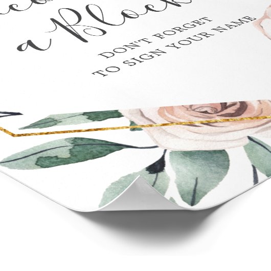 Bohoバラ赤ちゃん飾シャワーAブロック記号 ポスター (角)