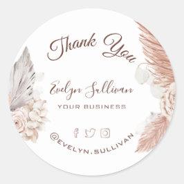 BohoバラBusiness Thank you ラウンドシール