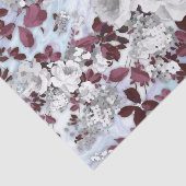 Bohoバーガンディの白いパステル調の大理石の花パターン 薄葉紙 (詳細)