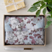 Bohoバーガンディの白いパステル調の大理石の花パターン 薄葉紙 (ギフト)