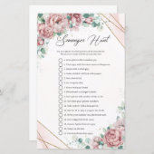 Bohoパウダーピンクのバラ緑スカベンジャー狩り (正面/裏面)