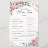 Bohoパウダーピンクのバラ金ゴールドロマンチックな映画トリビア (裏面)