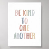 Bohoパステルお互いに親切にするプリント ポスター (正面)