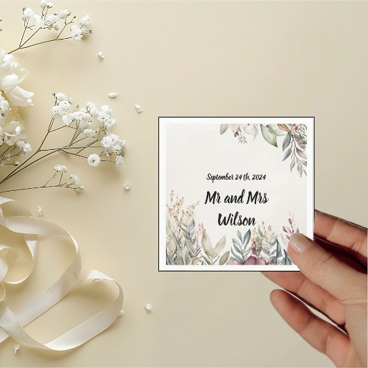 BOHOパステルガーデンカラーズ結婚ディナーカクテル スタンダードカクテルナプキン