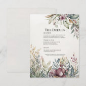 BOHOパステルガーデンカラー結婚式 詳細カード 招待状 (正面/裏面)