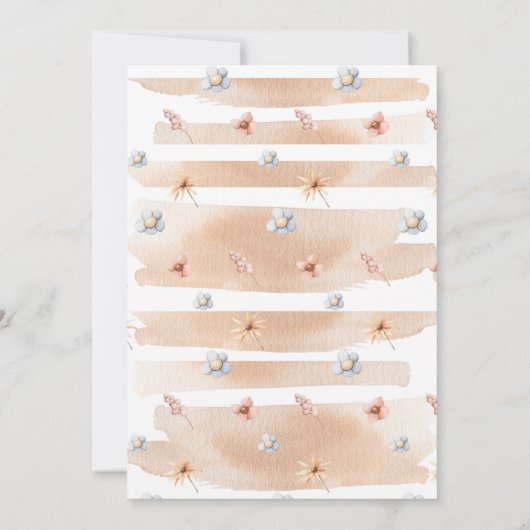 Bohoパステル動物モバイル赤ちゃんシャワーああベビー 招待状 (裏面)