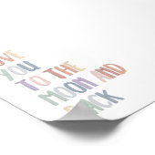 Bohoパステル月とバックプリントへの愛 ポスター (角)