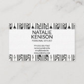 Bohoパタスタイリッシューン正方形ビジネスカード 名刺 (裏面)