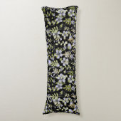Bohoパターン02.wフローラ(ブラックBG) ボディピロー (正面縦)