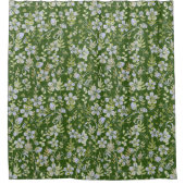 Bohoパターン02.wフローラ（DグリーンBG） シャワーカーテン (正面)