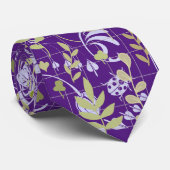 Bohoパターン02.wフローラDパープルBG ネクタイ (ロール)