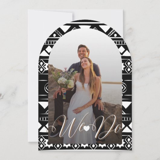 Bohoパター結婚ンのアーチオレンジリハーサルディナー 招待状 (裏面)