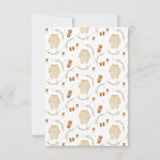 Bohoパタ男女兼用ーン赤ちゃんシャワー サンキューカード (裏面)