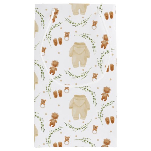 Bohoパタ男女兼用ーン赤ちゃんシャワー スモールペーパーバッグ (裏面)