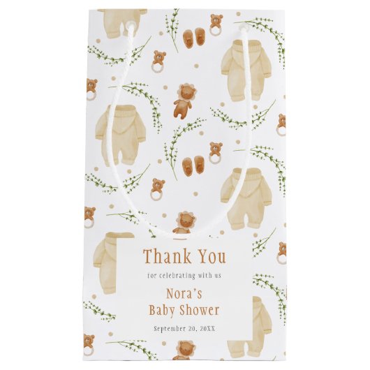 Bohoパタ男女兼用ーン赤ちゃんシャワー スモールペーパーバッグ (正面)