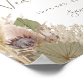 BOHOパンパスグラスウォーターカラーウェルカムサイン ポスター (角)