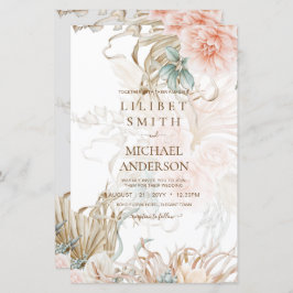 BOHOパンパスグラスフローラコーラルセージ結婚ズ