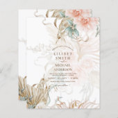 BOHOパンパスグラスフローラコーラルセージ結婚ズ (正面/裏面)