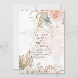 BOHOパンパスグラスフローラコーラルセージ結婚ズ