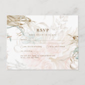 BOHOパンパスグラスフローラコーラルセージ結婚ズ ポストカード (正面)