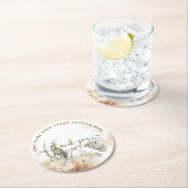 BOHOパンパスグラスフローラコーラルセージ結婚ズ ラウンドペーパーコースター (インサイチュ)