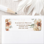 BOHOパンパスグラスフローラコーラルセージ結婚ズ ラベル (インサイチュ)