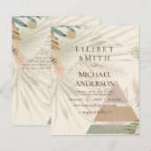 BOHOパンパスグラスベージュグリーンテラコッタ結婚ズ (正面/裏面)