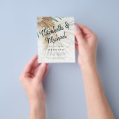 BOHOパンパスグラスベージュグリーンテラコッタ結婚ズ チラシ (手)