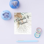 BOHOパンパスグラスベージュグリーンテラコッタ結婚ズ チラシ (シングル)