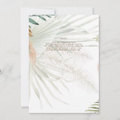 BOHOパンパスグラスベージュグリーンテラコッタ結婚ズ 招待状 (裏面)