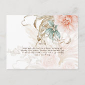 BOHOパンパスグラス結婚イエローハガキ ポストカード (裏面)