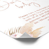 Bohoパンパスグラス赤面言わないベビーポスター ポスター (角)