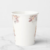 Bohoパンパスフラワーテディベアベビーシャワー 紙コップ (左)