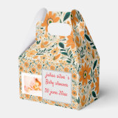 bohoパーソナライズドホワイトオランジェシャワー招待状 フェイバーボックス (正面サイド)