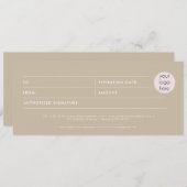 Bohoビジネスモダンロゴギフト証明書利用券 (正面/裏面)