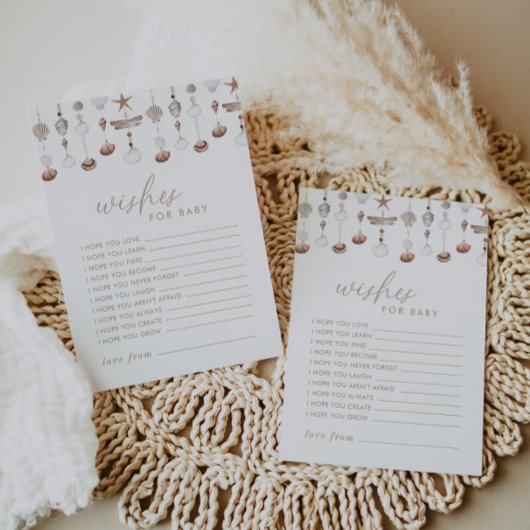 Bohoビーチシェルがベビーカードを希望 招待状
