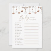 Bohoビーチワードスクランブルベビーシャワーゲーム 招待状 (正面)