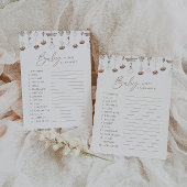 Bohoビーチワードスクランブルベビーシャワーゲーム 招待状